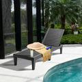Costway Patio Lounge Chair Chaise Recliner Weather Resistant Adjustable Black