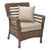 Modern Concept Faux Sea Grass Resin Rattan Patio Chair Dark Brown