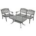 Crosley Sedona 4 Piece Aluminum Patio Sofa Set in Black