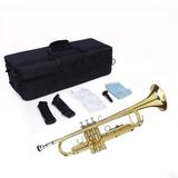 Fithood Brass Trumpet Bb with 7C Mouthpiece for Standard Student or Beginner Golden