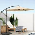 Scafild | 10 Ft Cantilever Offset Hanging Outdoor Patio Umbrella W/ Easy Tilt - Off-white