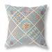 HomeRoots 413972 16 in. Patch Indoor & Outdoor Throw Pillow Light Blue & Yellow