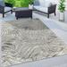 Palm Frond Floral Indoor/Outdoor Gray 5 x7 Area Rug