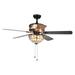 Orla 6-Light Baroque Tiffany 5-Blade 52-Inch Black Ceiling Fan