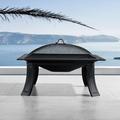 Island Retreat 26 All-Weather Outdoor Riverside Square Fire Pit - Black