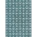 Unique Loom Ahoy Indoor/Outdoor Coastal Rug Teal/Ivory 10 x 14 1 Rectangle Solid Print Beach/Nautical Perfect For Patio Deck Garage Entryway
