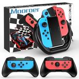 Mooroer Joy-Con Comfort Grip for Nintendo Switch Controller Grip and Versatile Steering Wheel for Mario Kart Versatile Gaming Accessories for Joy-Con 3 Pack [Black]