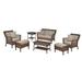 W Unlimited SW1716SET7 Modern Concept Faux Sea Grass Resin Rattan Patio Set Dark Brown - Set of 7