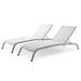 Lounge Chair Chaise Set of 2 Aluminum Metal Steel White Modern Contemporary Urban Design Outdoor Patio Balcony Cafe Bistro Garden Furniture Hotel Hospitality