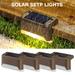 GRNSHTS Solar Deck Lights 4 Pack Outdoor Step Light Waterproof Led Solar Lamp for Steps Fence Deck Railing Stairs Warm White