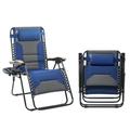 Sophia&William 2 Pieces Outdoor Oversized Padded Zero Gravity Chairs - Navy Blue