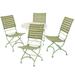 Sunnydaze CafÃ© Couleur 5-Piece Wood Folding Bistro Table and Chairs Set - Green