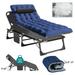 Lilypelle 75 Outdoor Lounge Chair Adjustable 4-Position Adults Reclining Folding Chaise Portable Folding Camping Cot Bed Sleeping Cots
