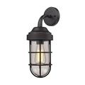 Modern Farmhouse Caged Antique Brass Wall Sconce in Antique Brass Finish with Clear Glass Made Of Glass/Steel-6X16 inches \\-Oil Rubbed Bronze Finish