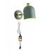 FSLiving Timing Wall Lamp Mid Century Modern Wall Sconce with 6 Feet On/Off Switch Plug-in Cord Macaroon Adjustable Lampshade for Bedroom Bathroom - 1 Light(Green)