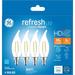 GE Refresh HD LED Light Bulbs 40 watts Daylight CA11 Candle Bulbs Clear Finish 4pk