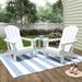 Polytrends Laguna All Weather Poly Outdoor Patio Adirondack Chair Set - with Square Side Table (3-Piece) White