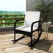 Outdoor Rocking Chair Black Poly Rattan