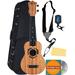 Oscar Schmidt OUN Soprano Ukulele - Dolphin Bundle with Hard Case Strap Tuner Strings Online Lessons Austin Bazaar Instructional DVD and Polishing Cloth