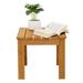 Miekor Wooden Square Side End Table Patio Coffee Bistro Table Indoor Outdoor Natural