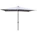 UBesGoo 10x6.5ft Rectangular Patio Solar LED Lighted Outdoor Umbrellas with Crank and Push Button Tilt for Garden Backyard Pool Swimming Pool Light Grey