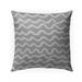 Waves Abstract Grey Outdoor Pillow by Kavka Designs