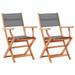 ikayaa Folding Patio Chairs 2 pcs Solid Eucalyptus Wood&Textilene