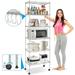 6-Tier Shelf Rack Wire Shelving Unit Storage Height Adjsutable Metal Shelf with 4 Side Hooks 260lbs Capacity Free Standing Rack Organization for Kitchen Bedroom Garage