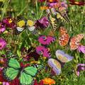 JINGT 50Pcs Butterfly Stakes Outdoor Yard Planter Flower Pot Bed Garden Decor Yard Art