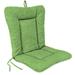 Jordan Manufacturing 38 x 21 Tory Palm Green Solid Rectangular Outdoor Wrought Iron Chair Cushion with Ties and Hanger Loop