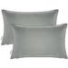 Pack of 2 Outdoor Decorative Throw Pillows 12 x 18 inch Solid Gray Lumbar Pillows (12 x 18 Solid Grey)