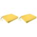 Jordan Manufacturing 17 x 19 Sunray Yellow Solid Rectangular Outdoor Chair Pad Seat Cushion with Ties (2 Pack)