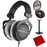 BeyerDynamic DT 770-PRO Studio Headphones 80 Ohms Closed Dynamic (474746) with Full Size Headphone Case Headphone Stand & Microfiber Cleaning Cloth