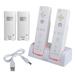 For Nintendo Wii Controller & Wii U Remote - Dual Charger Charging Dock with 2x Rechargeable 2800 mAh Battery White