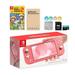 Nintendo Switch Lite Coral with Super Mario Maker 2 Mytrix 128GB MicroSD Card and Accessories NS Game Disc Bundle Best Holiday Gift