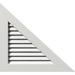 Ekena Millwork 34 W x 22 5/8 H Right Triangle Gable Vent - Right Side (43 3/4 W x 29 1/8 H Frame Size) 8/12 Pitch Functional PVC Gable Vent with 1 x 4 Flat Trim Frame
