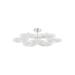 Modern 7 Led Outdoor Round Rippled Discs Chandelier with Piastra Ice Glass Shades 37.75 inches W X 10.25 inches H-Polished Nickel Finish Bailey Street