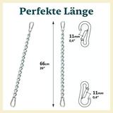 Chain With Two Carabiners Variable Attachment For Hammock Chair | Up To 230 Kg (Chain 66 Cm)