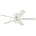 52 in. Ceiling Fan with Dimmable LED Light Fixture White Finish Reversible Blades White & White Washed Pine Frosted Ribbed Glass