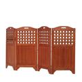 Bowery Hill Traditional Wood Outdoor & Indoor Privacy Screen in Brown