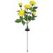 Solar Garden Stake Lights Rose Flowers Lights LED Yellow Solar Stake Lights with 5 Roses Waterproof for Garden Yard Christmas Pathway Grave Decor(1 Pack-Yellow)