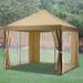 Garden Winds Replacement Canopy Top and Side Mosquito Netting Set for Target s South Bali Gazebo - Riplock 350