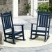 GARDEN Set of 2 Classic Plastic Adirondack Porch Rocking Chairs Navy Blue