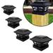 Waterproof Outdoor Post Cap Light for Patio Deck Solar Powered Glass Post Lights with 2 Modes for 4x4 Wooden Posts Fence Patio Decoration Black 4 Pack