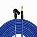 Right Angle XLR Male to 1/4 TRS Male - 100 Feet - Blue - Pro 3-Pin Microphone Connector for Powered Speakers Audio Interface or Mixer for Live Performance & Recording