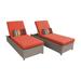 TK Classics Monterey Wheeled Wicker Outdoor Chaise Lounge Chair - Set of 2