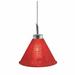 QAP212-RD-CH 1-Light Monorail Quick Adapt Low Voltage Pendant Red Handcrafted Beaded Shade