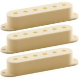 Seismic Audio Antique Ivory Single Coil Pickup Covers for Fender Strat Guitar - Pack of 3 Ivory - SAGA13