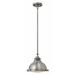 1 Light Small Pendant in Traditional-Industrial Style 11.75 inches Wide By 9 inches High-Polished Antique Nickel Finish Bailey Street Home