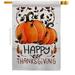 Breeze Decor 28 x 40 in. Thanksful Blessed House Flag with Fall Thanksgiving Double-Sided Decorative Vertical Flags Decoration Banner Garden Yard Gift